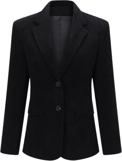 YUNCLOS Womens Velvet Blazer Jacket Slim Fit 1 Button Casual Lapel Office Dress Coat X-Small Coal Black