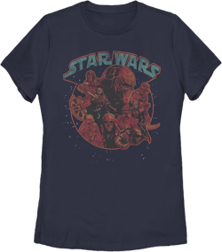 Women's Star Wars: The Rise of Skywalker Dark Side Stars  Graphic Tee Navy Blue Small