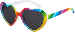 IOHLNG Heart Sunglasses for Women Men Oversized Trendy Love Shaped Sunglasses Retro Lovely Fashion Cute Sun Glasses Rainbow Frames + Grey Lens ( for Outdoor ) 55 Millimeters