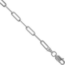 Sterling Silver 3mm Paperclip Chain Necklace for Women & Men Nickel Free Italy sizes 7-30 inch 20.0 Inches