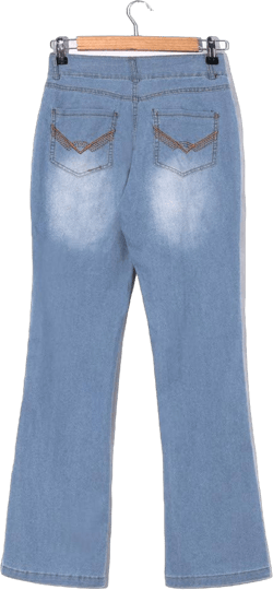 yardsong Womens Flare Jeans Plus Size Mid Rise Bootcut Bell Bottom Denim Pants Fashion Stretch Trousers with Pockets Medium Light Blue