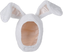 Plush Fun Bunny Ears Hood Women Costume Hats Christmas Gift Warm Soft and Cozy White