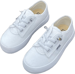 Girls Boys Low Top Canvas Shoes Kids Casual Slip On Tennis Sneakers 3.5 Big Kid White