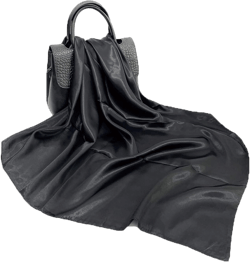 Elegant Satin Jersey Muslim Hijab Scarf Square Soft Head Wrap Scarves Shawl for Women Girls Black(90*90cm)