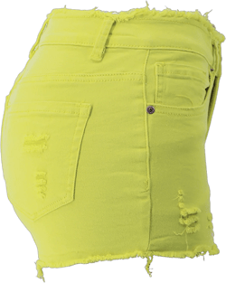 YZHM Summer Jeans Shorts for Women Short Ripped Denim Pants Solid Color Button High Waisted Stretchy Raw Hem Lounge Casual (XL, Yellow-C)