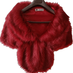 Womens Faux Fur Winter Shawls and Wraps Bridal Cape Wedding Scarf Stole Burgundy