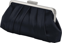 Women Elegant Evening Clutch Bag Small Formal Handbag Pleated Satin Shoulder Bag Simple Classic Purse Black