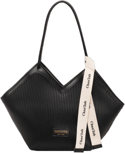 DOTBABY Heart Shaped Handbag, Fashionable Versatile Zippered Leather Shoulder Bag, Comfortable Hand Striped Tote Bags Black