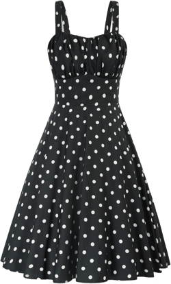 Belle Poque Women's Vintage Sleeveless Solid Floral Ruched Summer Cute A-Line Flowy Swing Midi Dress XX-Large Polka Dot