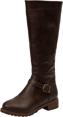 Cathalem Wide Calf High Boots for Women Zipper Warm Vintage Leather Women Keep Toe Boots Boots Thigh High Boots for Women Size 11 Brown 9.5