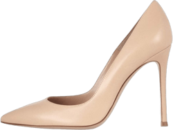 SAMMITOP Women's Pointed Toe High Heel Pumps 10cm Classic Stiletto Suede Shoes 13 Nude