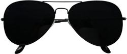 ShadyVEU Smoke Lens Pilot Sunglasses Retro UV400 Classic Metal Frame Shades Black Frame W/ Super Dark Black Lens