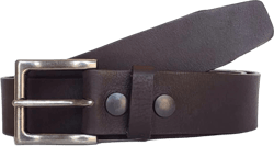 NAB’s Signature Leather Belt for Men Handmade in Toronto Diablo Belt Design featuring a Black Belt adorned with bold red stitches, Handcrafted Work Belts for Men (38, THE LONG HAUL BELT, BROWN)