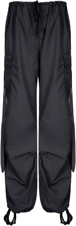 Cargo Pants for Women, Casual Hip Hop Joggers Pants Loose Y2k Cargo Pants Flap Pocket Trousers E-Girl Streetwear Medium Zx2312185-black