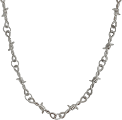 coadipress Unisex Gothic Thorns Choker Necklace for Men Women Personalized Punk Hip Hop Heavy Duty Padlock Metal Collar Thorns Barbed Wire Choker Necklace Harajuku Chain Jewelry Gift Silver Thorns