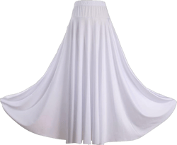 TiaoBug Women's Ballroom Dance Skirts Long Modern Flamenco Skirts Swing Belly Dance Mexican Skirt White 3X-Large
