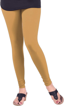 ladyline Extra Long Churidar Leggings Plain Cotton Indian Yoga Workout Pants for Women XX-Large-3X-Large Beige