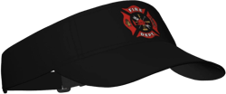 SEPTYK Summer Unisex Sun Visor Hat - Firefighter Fire DEPT. Logo Rescue Pattern Sports Adjustable UV Protection Beach Cap for Women Men Black