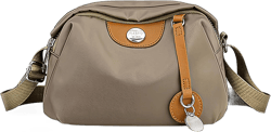 Small Crossbody Bag for Women Nylon Shoulder Bag Travel Pouch Trendy Phone Purse Handbags with Wide Adjustable Strap Khaki