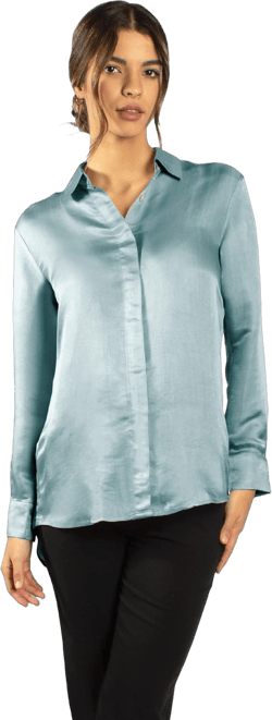 Luxury Artisan Silk Shirts for Women, Silk Button Down Shirts, Silk Blouse Medium Sea Green
