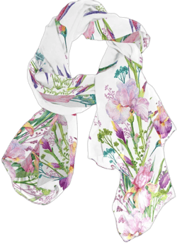 Pink Exotic Flowers Flying Hummingbird Women Long Silk Scarf, Shawl Chiffon Large Stole Headscarf, Lightweight Sunscreen Satin Scarves Wraps for Wedding Party Gift