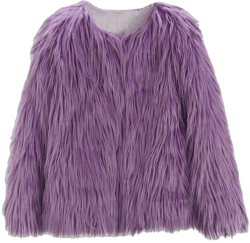 2-10 Years Kids Toddler Girls Long Sleeve Furry Coat Faux Fur Coat Jacket Little Kid Girl Winter Shaggy Warm Coats 9-10 Years Lavender