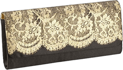 Womens Clutch Purse Elegant Black Gold Lace Evening Bag Nylon Satin Interior(Pack of 10)