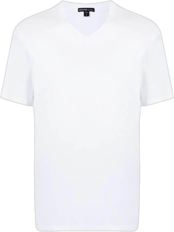 Luxe Lotus Jersey V Neck T-Shirt in White