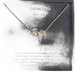 Coco Jewelry 925 Sterling Silver CZ Astrology 12 Constellation Horoscope Sign Astrology Zodiac Star Necklace Birthday Gifts for Women Girls,18-20 inch Aries Gold