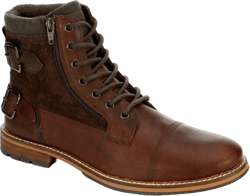 Franco Fortini Dalton - Men's Leather Round Toe Rugged Combat Boot 10 Brown