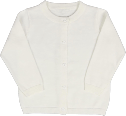 Unisex Sweater Cardigans Little Girls Boys Classic Crew Neck Button Down Knit School Uniform Cardigan Basic Sweaters White 18-24 Months