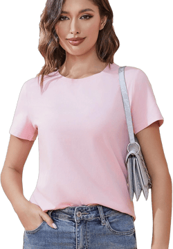 Cotton Short Sleeve T Shirts for Women Basic Tee Crew Neck Tshirts Plain Casual Tops Loose Fit