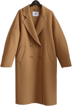 SHABUDUER Women's Australia Wool Lapel Double-Breasted Outdoor Long Double-Sided Peacoat Medium Camell