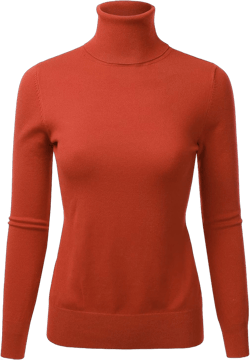 LALABEE Women's Long Sleeve Pullover Turtleneck Slim Fit Stretch Knit Sweater (S-XXL) Small Lbt014_rust
