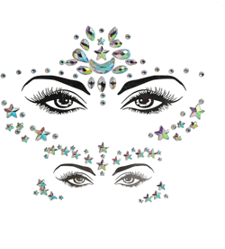 Crystal Face Stickers 2 Sheets Festival Face Jewels Crystal Temporary Rave Stickers Party Glitter Body Jewels Sparkle Fece Gems Club Cosplay Body Jewels Makeup for Women and Girls