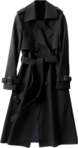 Outfmvch Trench Coat For Women 2023 Winter Coats For Women Trench Windbreaker Fit Coat Solid Long Slim Jacket Womens Winter Coats Black 2Xl