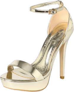 YooPrettyz Women Metallic Ankle Strap Platform High Heels Model Dress Sandals 7 Gold