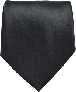 Mens Solid Color Formal Tie Wedding Necktie 3.5" Satin Finish Black