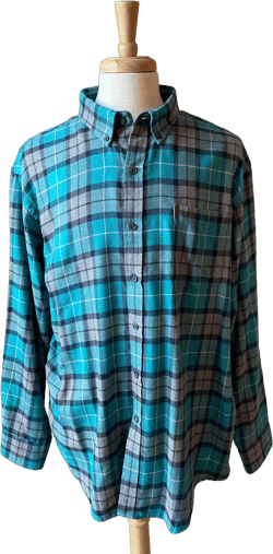 IZOD Men's Green Plaid Flannel Shirt (XXL)