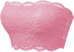 Bandeau Bra for Women Lace Floral Wirefree Bralette Seamless Stretchy Chest Wrap Non Padded Tube Top Strapless Bra for Women XX-Large Pink