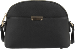 Emperia Small Cute Faux Leather Dome Series Crossbody Bags Shoulder Bag Purse Handbags for Women Ava - Black
