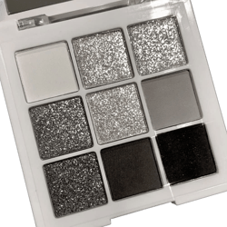 Go Ho Black Grey Silver Smoky Eyeshadow Palette,9 Colors Matte&Shimmer Eye Makeup Palette,Goth Eye Shadow Pallets for Women,Waterproof Cool Eye Shadow Palette Makeup with Prism Mirror Shimmer & Matte 9 Colors Set 2