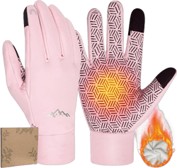 Pixel Panda Winter Gloves for Men Women Warm Touchscreen Gloves for Cold Weather Thin Water-Resistant Windproof Non-Slip Gloves for Cycling, Driving, Running, Hiking XX-Large Upgrade【Warm+Water-resistant】Pink
