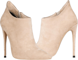 MOOMMO Vintage Pointed Toe Stiletto Heels Ankle Boots for Women Animal Print Side Zip 5 Inch High Heel Leopard Crocodile Boots Zipper Snakeskin Dress Boot Suede Booties Dressy Fashion Party 4-12 M US 9.5 Suede Beige