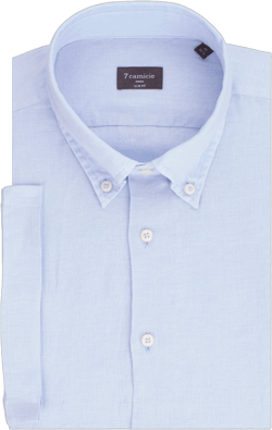 Leonardo Sport Linen Man Shirt Short Sleeve Light Blue