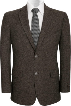 AMY ZHU Men's Wool Blend Blazer Classic Fit Tweed Sport Coat Modern Winter Suit Jacket 38Regular Brown