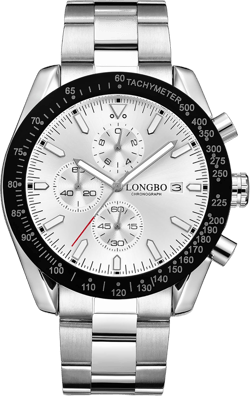 Men's Watch Elegant Wrist Watch for Men Stainless Steel Band Mineral Glass Waterproof Classic Dress Watch Idea Gift for Men(Silver Black)