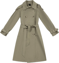 ASSUAL Womens 3/4 Length Trench Coat, Classic Double Breasted Lapel Belt Windbreaker For Workplace Business Commuting Small #042 Olive