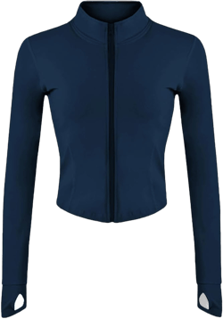 Lviefent Womens Lightweight Full Zip Running Track Jacket Workout Slim Fit Yoga Sportwear with Thumb Holes X-Large Navy