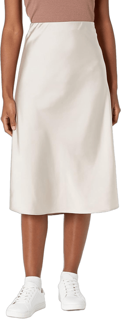 The Drop Women's Maya Silky Slip Skirt XX-Small Silver Cloud
